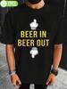 Мужская и женская парная футболка с принтом "Mix Pho Beer In Beer Out" - Ультрамягкая, 100% хлопок, дышащая, отводящая влагу, с круглым вырезом