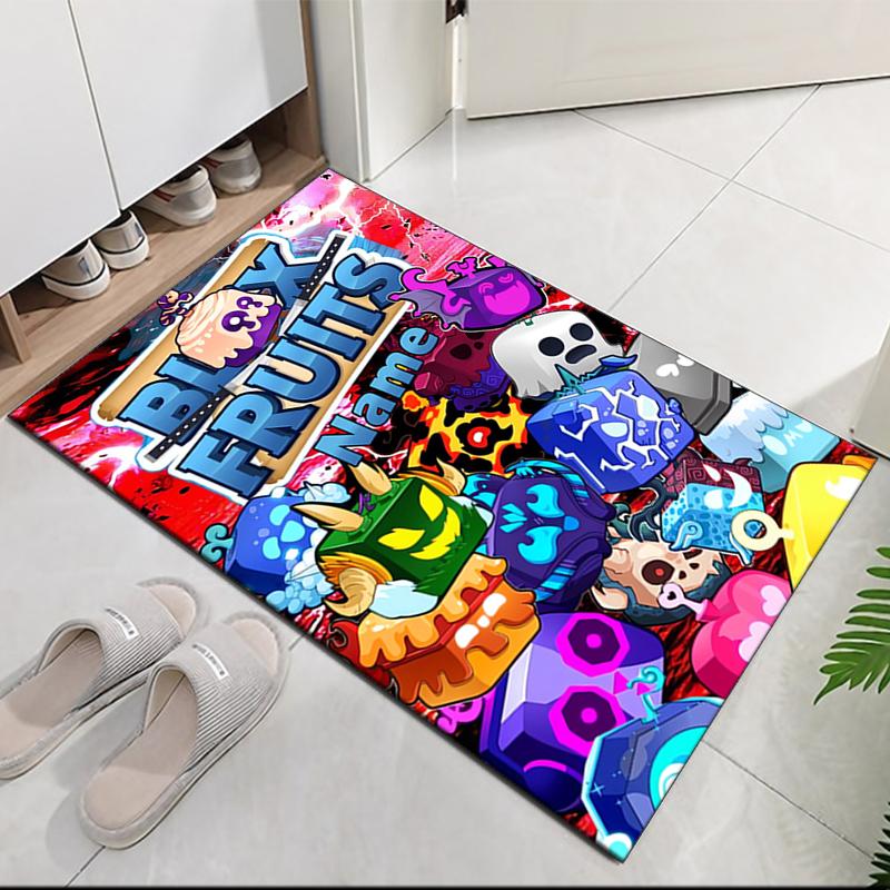 Custom Name Blox Fruits Printed Carpet, for Office Chair Living Room Bedroom Kitchen Room Decor Gifts.