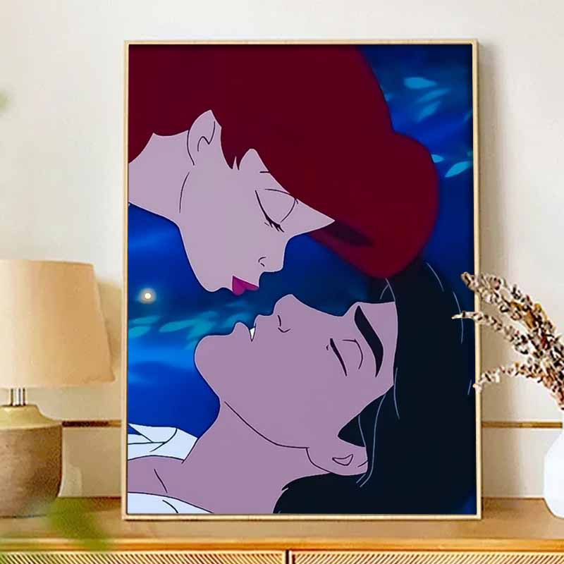 Disney Набор для алмазной мозаики без рамки, Поцелуй Ариэль и Эрика, Классический стиль, Декор для дома, Поделка, Идеальная идея для подарка