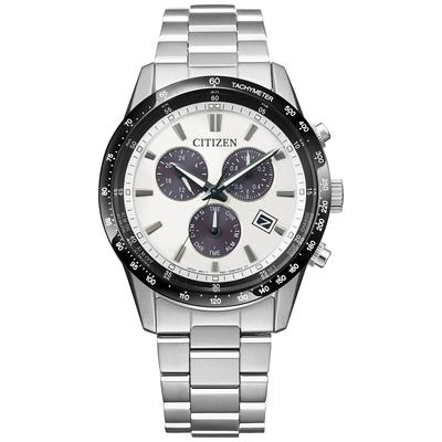 Фотоэлектрический хронограф Водонепроницаемый Белый Серебристый [Citizen] Eco-Drive BL5614-59A Мужской
