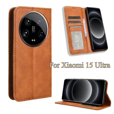 Для Xiaomi 15 Ultra Retro Flip Book кожаный чехол-подставка для Xiaomi Mi 15 Pro 14T POCO M7 X7 Pro Магнитный кошелек слот для карт держатель телефон сумки чехол