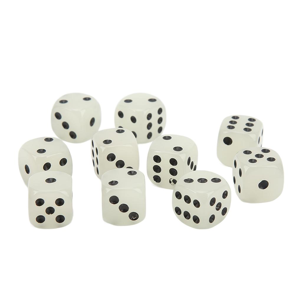 20PCS Dice Cubes Luminous Large Size Plastic with Black Points 6 Sided Dice for Bar Table Game