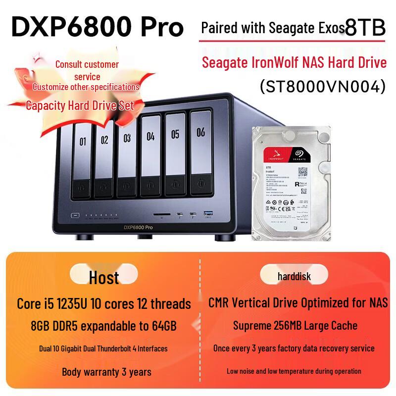 UGREEN DXP6800 Pro 6-Bay Dual 10GbE NAS Server