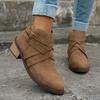 Европа Америка Женские ботильоны на высоком каблуке Мода Осень Зима Большой размер 36-43 Пряжка Женские ботильоны Botas Mujer