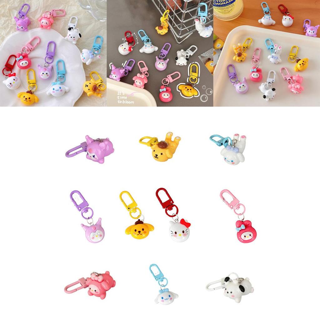 Cute Cartoon Round Face Keychain Pendant Kawaii Japanese Style Sweet Girl Heart Bag Accessory Friendship Gift