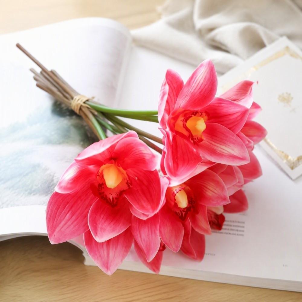 3D Printed Faux Orchid Decor 6 Stems Silk Orchid Decorations Orchid Floral Arrangements  Home Decor