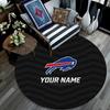 Custom Name Buffalo Bills Round Area Rug,Carpet Rug for Living Room Bedroom Sofa Playroom Decor,Non-slip Floor Mat