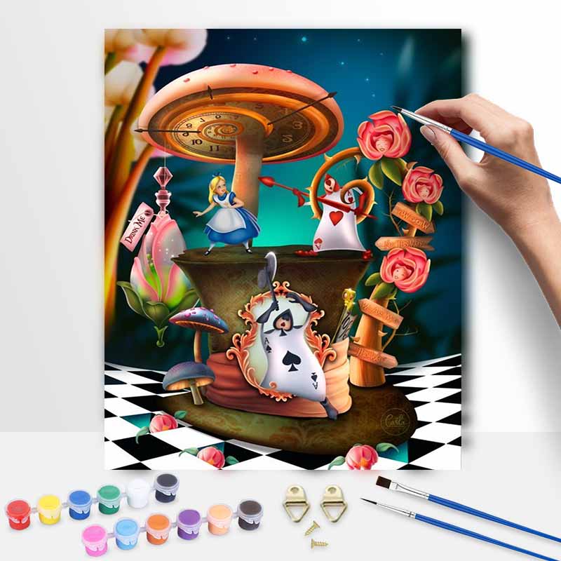 Disney Алиса в Стране чудес набор для рисования маслом ручной работы DIY подарок украшение для дома