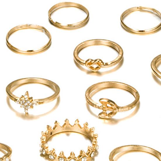 13 шт./компл. кольцо с блестящими стразами Корона Луна Звезда костяшка кольцо для вечеринки