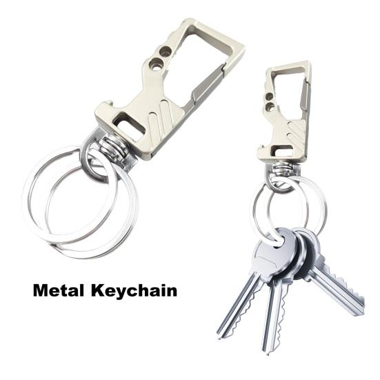 Металлический брелок для ключей открывалка для бутылок с двойным кольцом-клипсой, устойчивый к царапинам и ржавчине, модный брелок для консервных банок