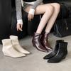 Fashion SUOJIALUN 2025 New Brand Women Ankle Boots Fashion Pointed Toe Ladies Elegant Short Boots Shoes High Wedge Heel Dress Pumps Shoe
