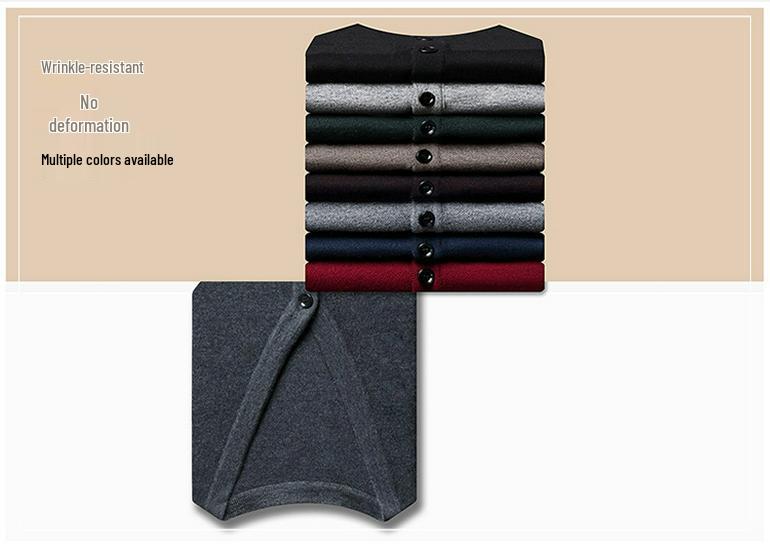 Thick Knit V-Neck Cardigan Vest for Men - Autumn/Winter Warm Sleeveless Sweater