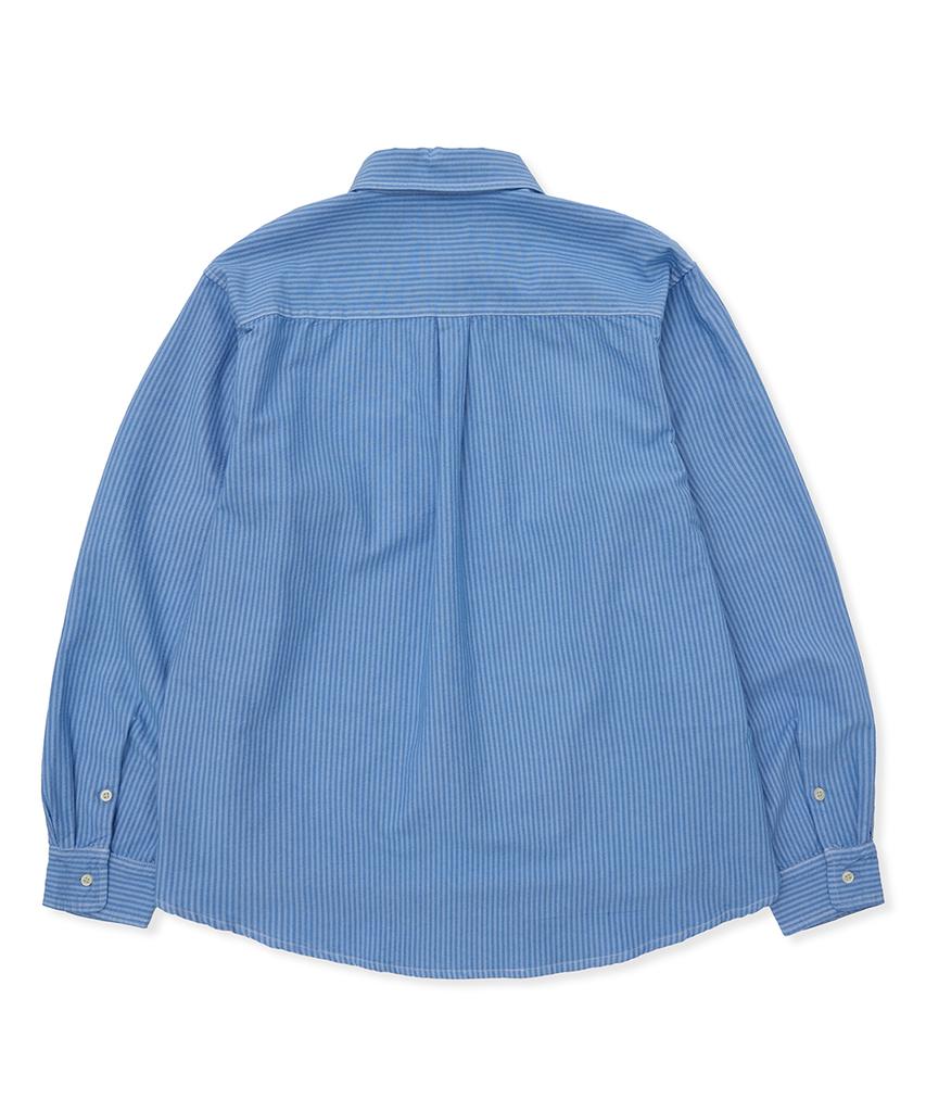 HOOVES Garments Washed Striped Shirt [Blue]