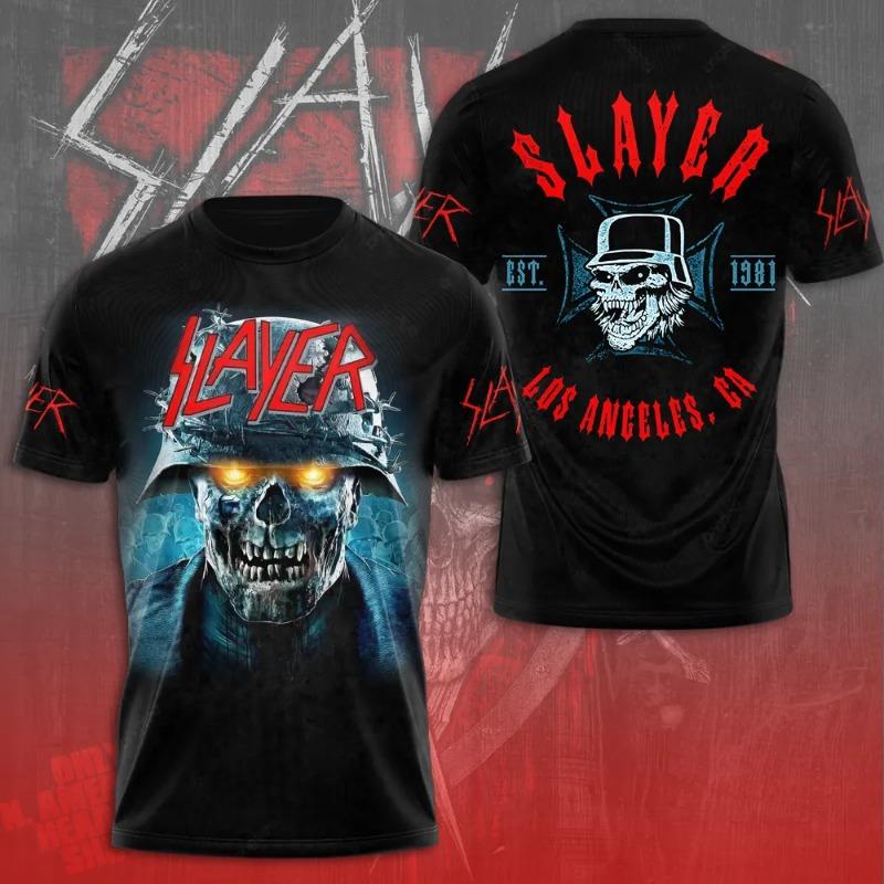 Rock Band Slayer 3d Printing T-shirt Men Women Fashion Casual Man Short Sleeve Tshirt Hip Hop Tops Tees O Neck Men Clothes