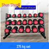 Commercial Rubber Fixed Dumbbell Set with Rack