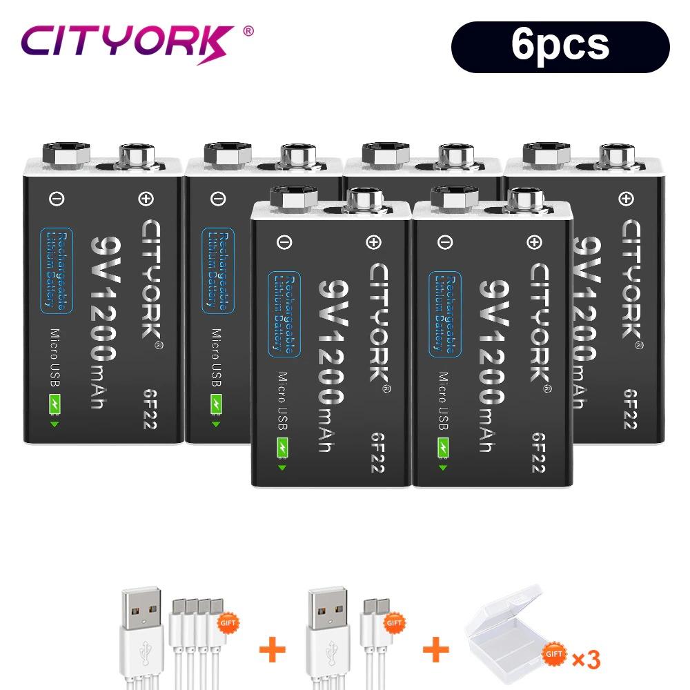 9 В перезаряжаемая батарея 1200 мАч 6F22 9 В зарядные батареи Micro USB с USB-кабелем для металлоискателя, микрофона, игрушечного мультиметра