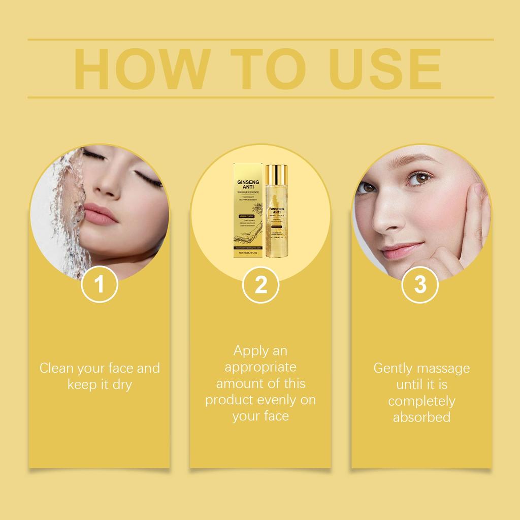 Сыворотка с женьшенем, сыворотка против морщин, сыворотка с женьшенем, вода с диким женьшенем, увлажняющая сыворотка против старения для всех типов кожи(120мл