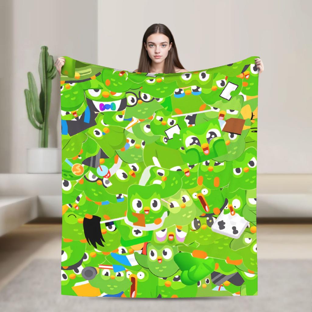 Warm Blanket Picnic Duolingos Owl Throw Blanket Flannel Bedspread For Outdoor Pattern Sofa Bed Cover