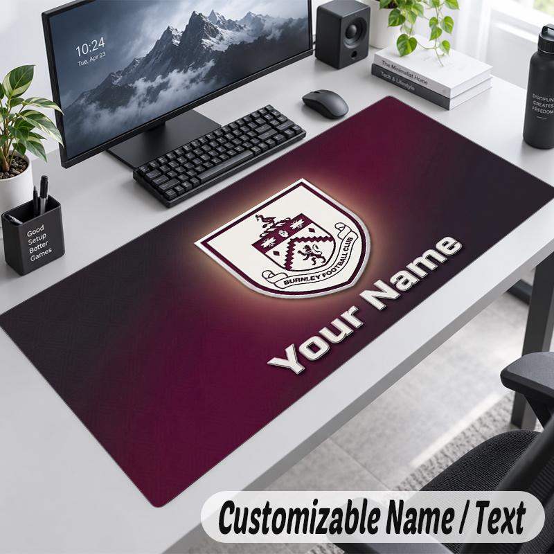 Custom Name Text Mouse Pad Burnley Football Personalized Desk Pad For Work And Gaming
