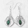 Серьги из стерлингового серебра 925 пробы с выращенным в лаборатории изумрудом Ae5225