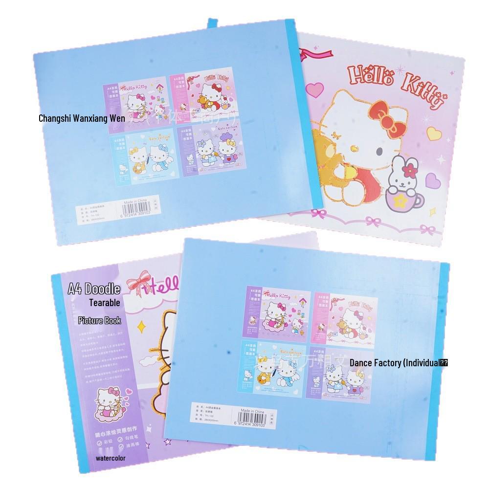 Креативный скетчбук Hello Kitty со стикерами - Плотные чистые страницы для детей