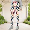 Girls Full Length Fitted Stretch Waist Printed Yoga Leggings Off White Blue Beige