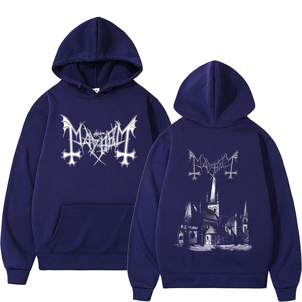 Mayhem De Mysteriis Dom Sathanas Графический Пуловер Мужчины Женщины Мода Блэк-метал Рок-группа Худи Мужской Классический Свитшот