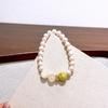 Natural freshwater pearl, Xiuyu jade, and lemon crystal bracelet Fresh forest style commuter bracelet