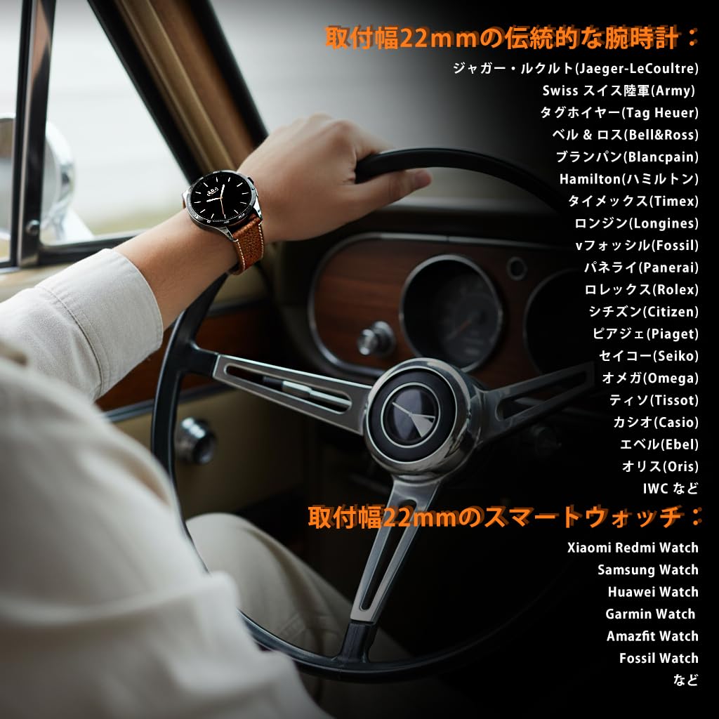 Кожаный ремешок для часов SUIMUMU 22 мм, двухслойная воловья кожа с узором личи, ретро-классический стиль, пряжка из нержавеющей стали, замена из натуральной кожи