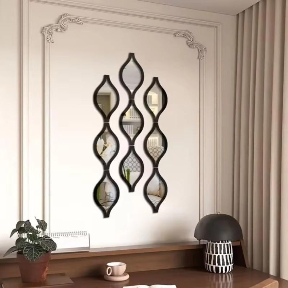 Golden Color Mirror Wall Sticker Removable Wall Mirror Decal Bedroom Wall Decor