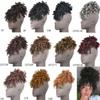Afro Puff Hair Bun Chignon Drawstring Ponytail with Bangs, Black Kinky Curly Ponytail Bun with Bangs Updo Hairpiece For Women