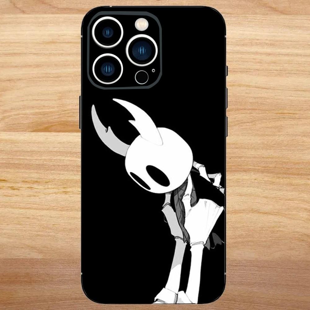 Чехол для телефона H-Hollow Knight для iPhone 16,15,14,13,12,11,Mini,Pro,SE,MAX Белый Матовый Ударопрочный Чехол