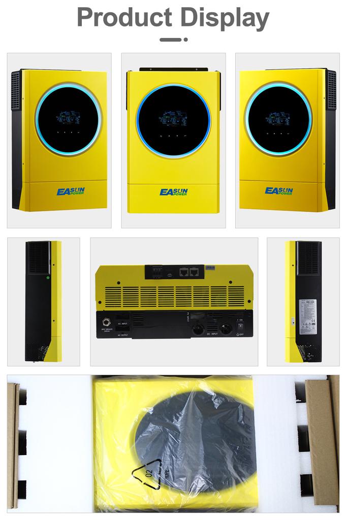 Гибридный солнечный инвертор EASUN 5,6 кВт, 48 В, 220 В, 120 А, MPPT, контроллер солнечного заряда, фотоэлектрический вход, 450 В, инвертор с параллельной сеткой и Wi-Fi