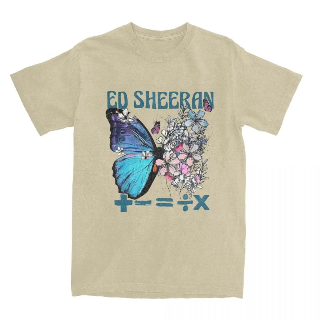 Album Eds Sheerans Tour Music Butterfly 100% Cotton T-Shirts Hip Hop Tee Shirt for Summer Y2K Casual Short Sleeve Clothing
