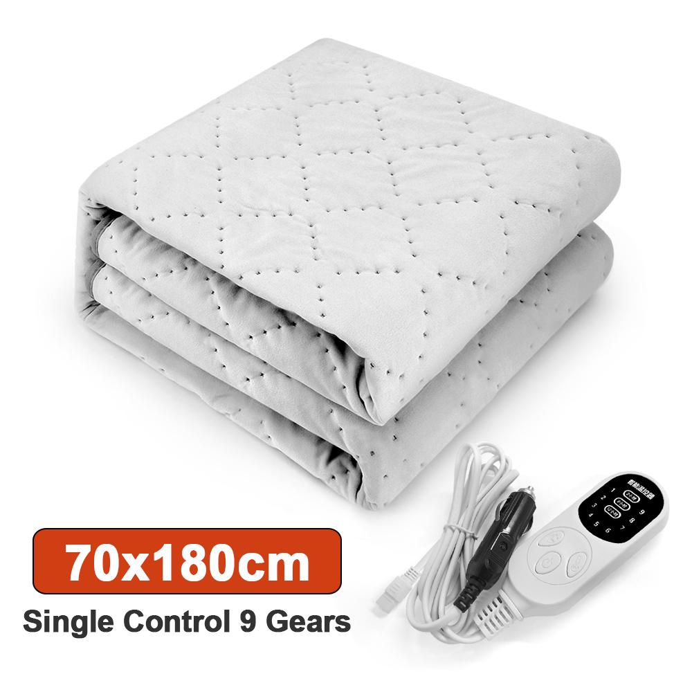 12V Car Electric Heated Blanket Energy‑Saving Warm Heating Mat 50x150cm/70x180cm/120x150cm for Car Truck RV Travel Indoor Use