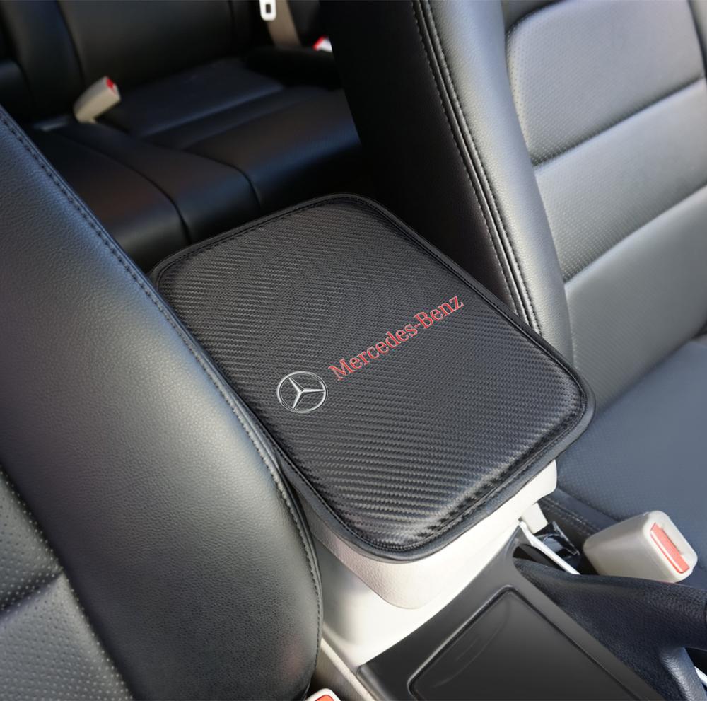 CRU1 Armrests Storage Protection Car Armrest Pad Covers for Mercedes Benz B/C/E Class GLC GLK CLA GLA W210 Interior Mouldings FSXD-B