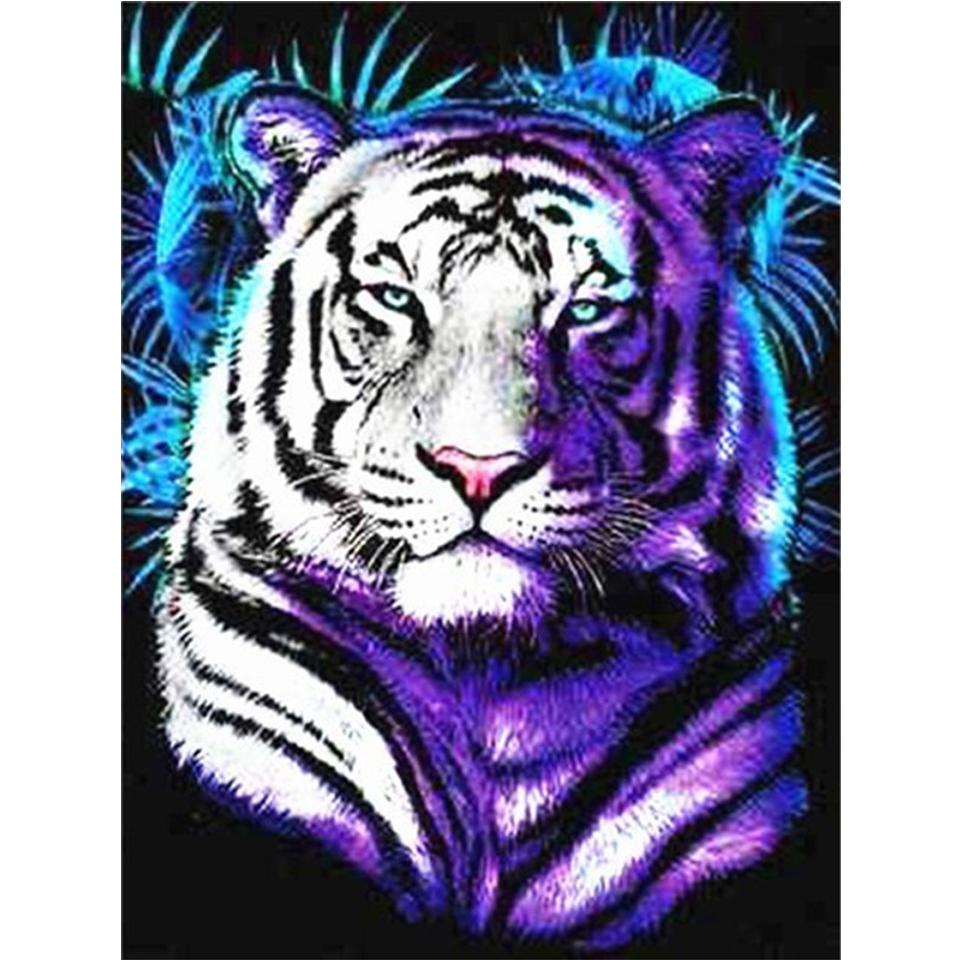 Diamond Painting "Tiger" Animal 5D DIY Full Round Diamond Embroidery Kit Rhinestone Cross Stitch Decoration Mosaic Picture Gift