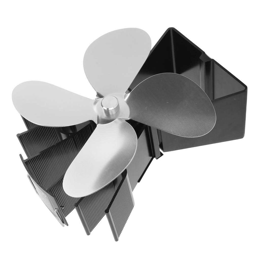 Вентилятор для камина 4 лопасти Вертикальный трапециевидный Термоэлектрический с питанием от тепла Вентилятор для дровяной печи для дров