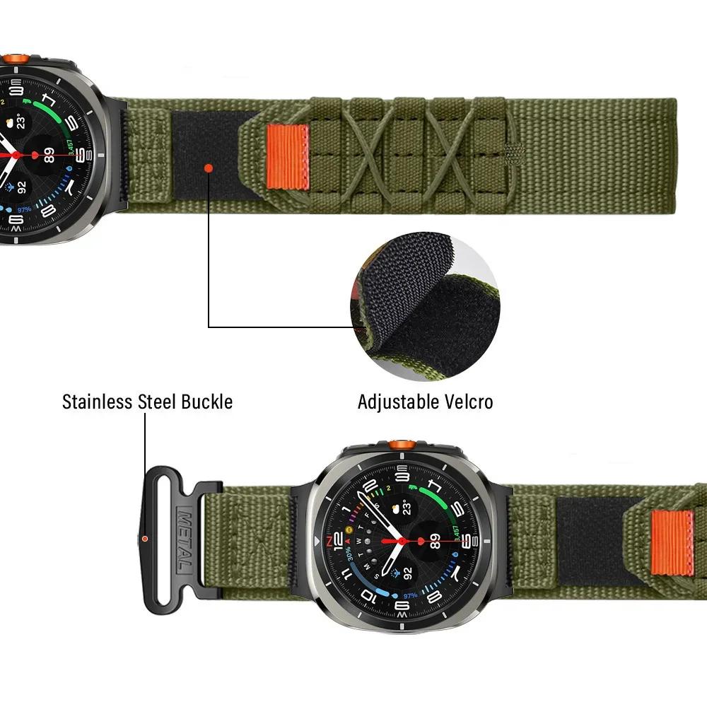 Нейлоновый ремешок No Gaps для Samsung Galaxy Watch 7 Ultra 47 мм, спортивный браслет Quick Fit Band для Galaxy Watch Ultra 47 мм