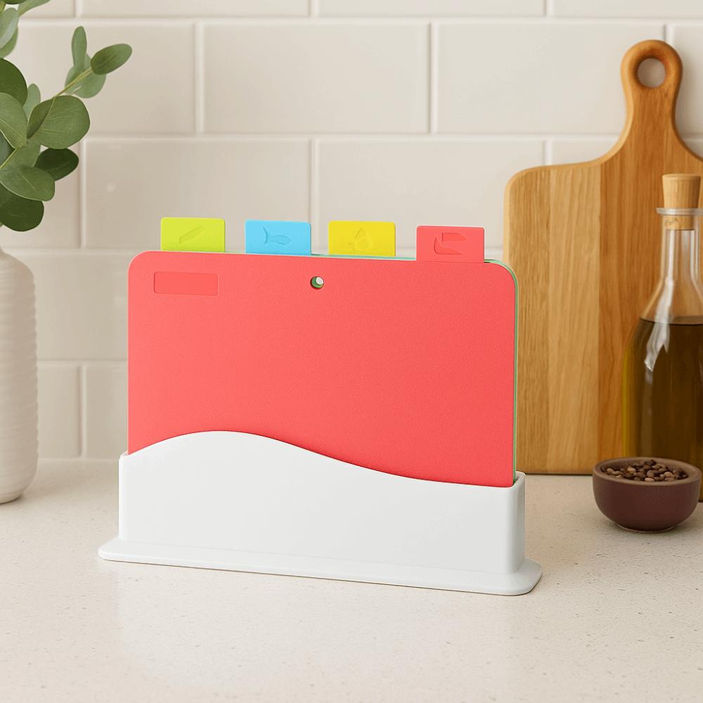 Color Coded Chopping Board Set Non-Slip Color Coded Board Set Anti Mildew Board Kitchen Use