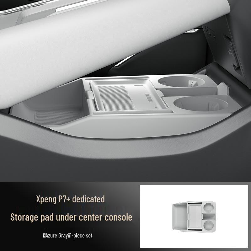 Compatible with 25 Xiaopeng P7+ Models: Center Console Lower Storage Box and Glasses Organizer Accessories.