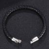 Fashion Men Women Black Brown Genuine Braided Leather Bracelet Stainless Steel Clasp Bracelets Bangles Jewelry