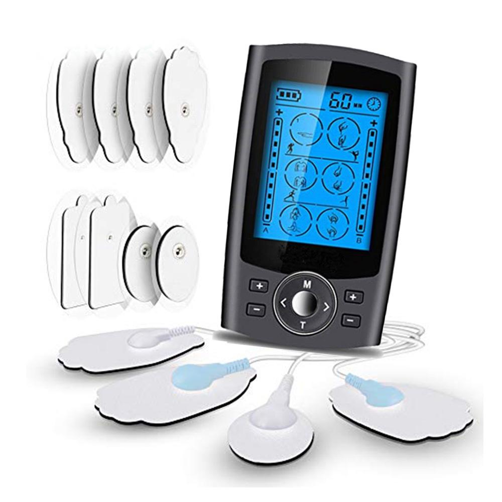 Десятки единиц, 24 режима, 20 интенсивностей, электростимулятор, массажер для мышц, EMS-терапия, облегчение боли, регулируемый легкий ЖК-дисплей