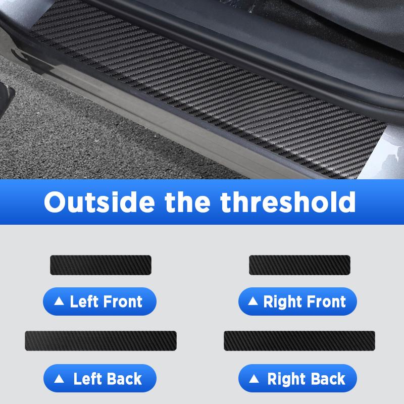 For BYD Atto 3 YUAN PLUS EV -2025 Car Door Sill Leather Stickers Protection Plate Carbon Fiber Threshold Strip Taildoor