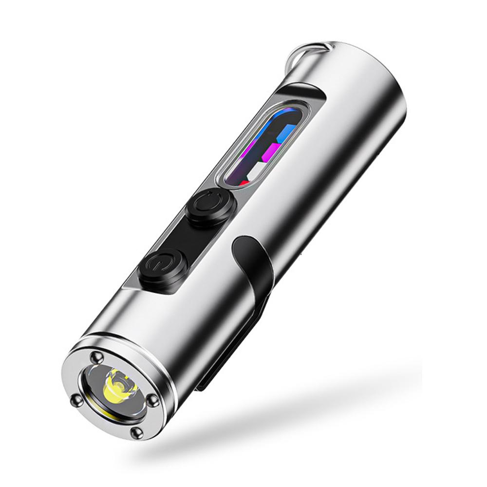 Mini LED Flashlight Magnetic Keychain Lamp Waterproof Type-C Charging Clip Light Outdoor Camping Hiking Torch