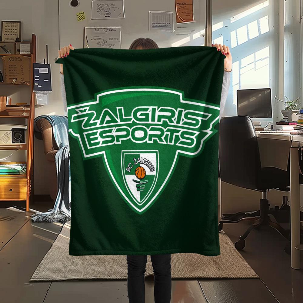 BC Žalgiris Print Flannel Blanket, High quality Comfortable for All Seasons, Home Decor, Warmth and Comfort