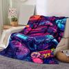 1pc. Neon Gaming Controllers Patterned Blanket - Perfect for Home, Office, Outdoor Use, Gift Idea, Suitable for All Seasonsz041757