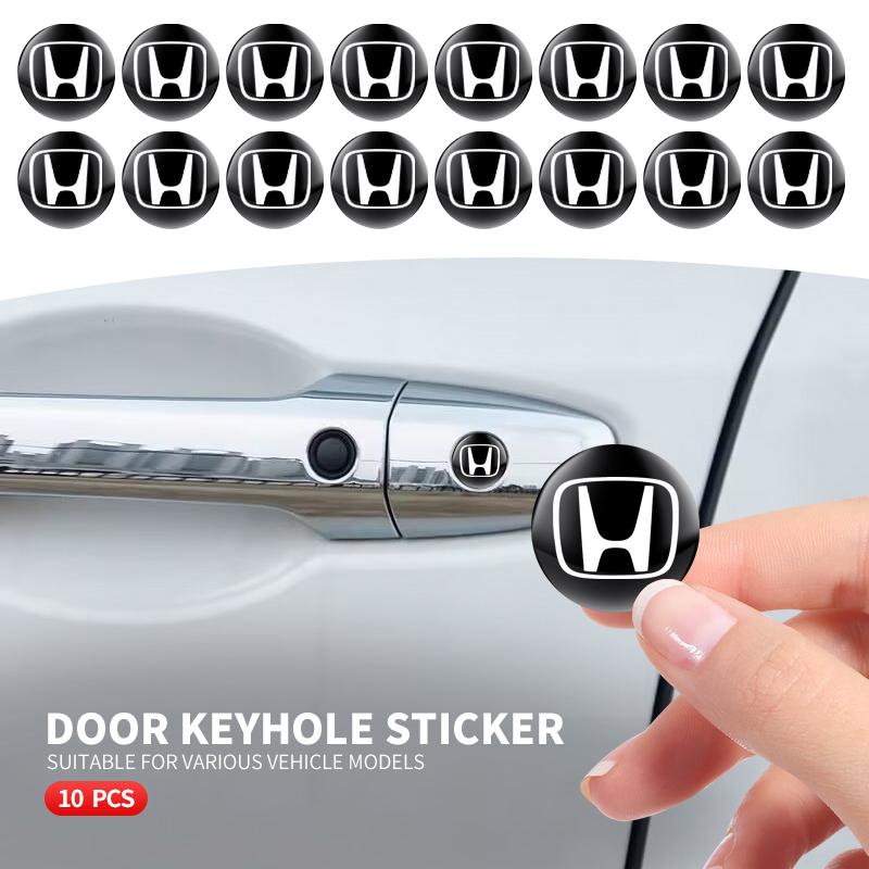 Car Door Lock Keyhole Stickers Anti-blocking For Honda 5th CRX Civic Accord Fit Jazz Pilot CRV Odyssey City Vezel Accessories FJ6