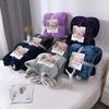Double-Layer Thickened Flannel and Lamb Fleece Blanket with Solid Color and Custom Logo