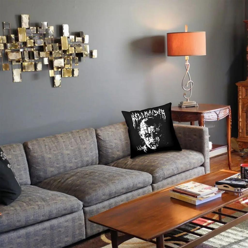 Черный Металлический Пинхед Хеллрейзер Наволочка Принт Чехол для Подушки Декорация Хэллоуин Фильм Ужасов Наволочка для Подушки Дома